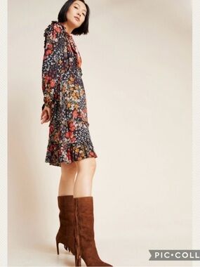 Anthropologie Kachel Adrienne Ruffled Mini Dress (Price Firm)